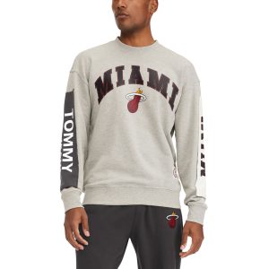 Tommy Jeans Miami Heat Gray James Patch Pullover Elegant Sweatshirt