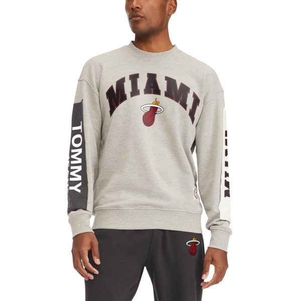 Tommy Jeans Miami Heat Gray James Patch Pullover Elegant Sweatshirt