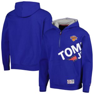 Tommy Jeans New Eye - catching York Knicks Blue Bernard Half Zip Hoodie