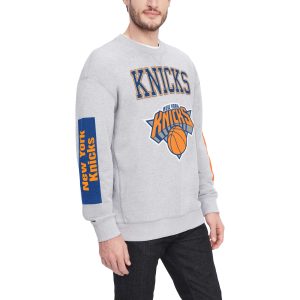 Tommy Jeans New York Knicks Heather Gray Hayes Gorgeous Crew Neck Pullover Sweatshirt