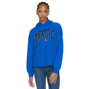 Tommy Jeans Orlando Magic Women's Eye - catching Blue Stella Cropped Pullover Hoodie