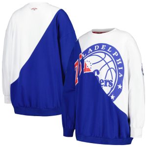 Tommy Jeans Philadelphia 76ers Women's Royal/White Ariel Pullover Elegant Sweatshirt