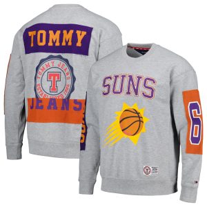 Tommy Jeans Phoenix Suns Heather Gray Hayes Crew Neck Unique Pullover Sweatshirt
