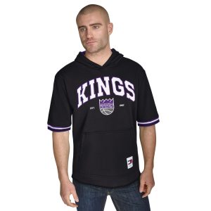 Tommy Jeans Sacramento Kings Black Paul Premium French Terry Short Sleeve Pullover Hoodie