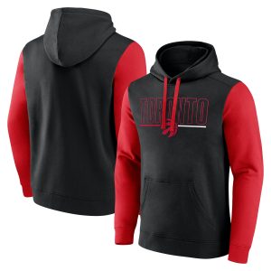 Toronto Raptors Black Outline Colorblock Pullover Hoodie Unique