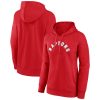Toronto Raptors Women's Red Wordmark Premium Alt Pullover Hoodie