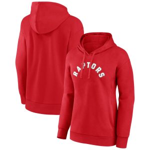 Toronto Raptors Women's Red Wordmark Premium Alt Pullover Hoodie