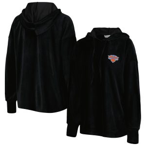 Touch New York Knicks Women's Black End Line Velour Pullover Gorgeous Hoodie