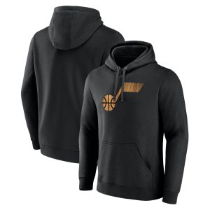 Utah Jazz Black Hardwood Logo Pullover Hoodie Eye - catching