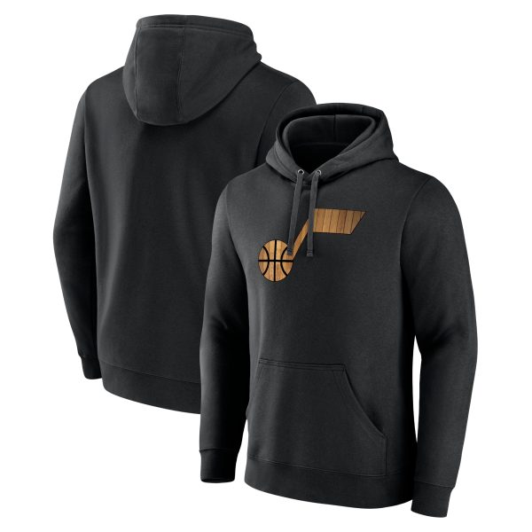 Utah Jazz Black Hardwood Logo Pullover Hoodie Eye - catching