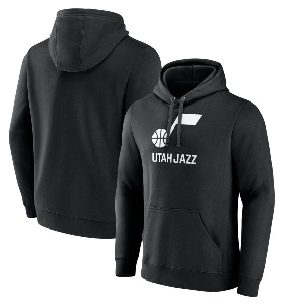 Utah Jazz Black Wordmark Stylish Team Logo Pullover Hoodie