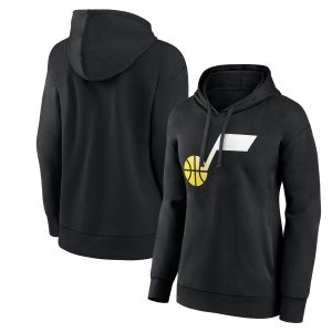 Utah Jazz Chic Women's Black Gradient Logo Pullover Hoodie