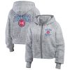 WEAR by Erin Andrews Detroit Pistons Gorgeous Women's Heather Gray Speckled Radiator Full Zip Hoodie