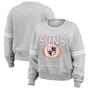 WEAR by Erin Andrews Phoenix Suns Women's Heather Premium Gray French Terry Pullover Sweatshirt