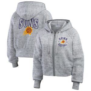 WEAR by Erin Andrews Trendy Phoenix Suns Women's Heather Gray Speckled Radiator Full Zip Hoodie