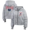 WEAR by Erin Andrews Washington Wizards Women's Heather Gray Speckled Radiator Full Zip Elegant Hoodie