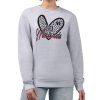 Washington Wizards G Trendy III 4Her by Carl Banks Heather Gray Women's GIII 4 Her Leopard Heart graphic Fleece Crewneck sweatshirt