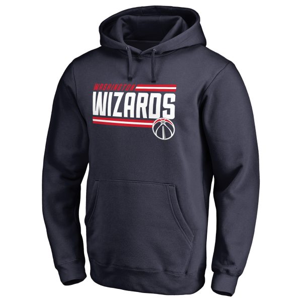 Washington Wizards Navy Onside Trendy Stripe Pullover Hoodie