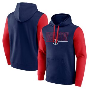 Washington Wizards Navy Chic Outline Colorblock Pullover Hoodie