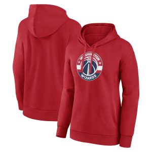 Washington Stylish Wizards Women's Red Primary Logo Pullover Hoodie