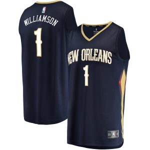 Zion Williamson New Orleans Pelicans Fanatics Youth Navy Fast Break Replica Player Jersey Icon Edition Trendy