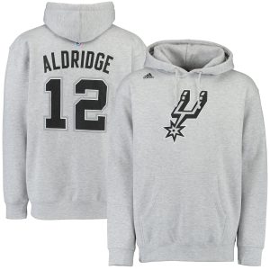 adidas LaMarcus Aldridge San Antonio Spurs Gray Premium Name & Number Pullover Hoodie